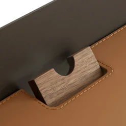 Bavero Cognac Leather Desk with Walnut Legs