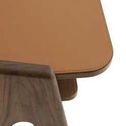 Bavero Cognac Leather Desk with Walnut Legs