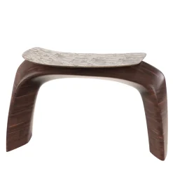 Bayou Brown Wood and Cast Bronze Stool #1