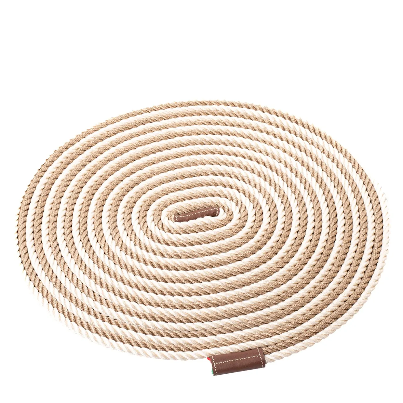 Beige & White Coiled Rope Table Mat