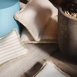 Beige Happy Linen Cushion