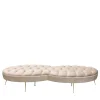 Beige Tufted Bench