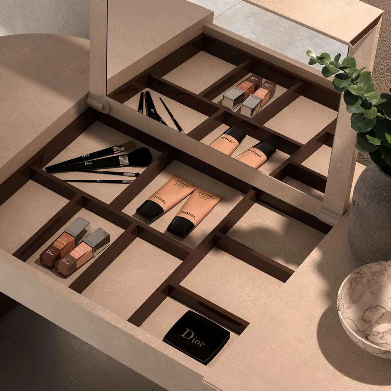 Beige Vanity Table