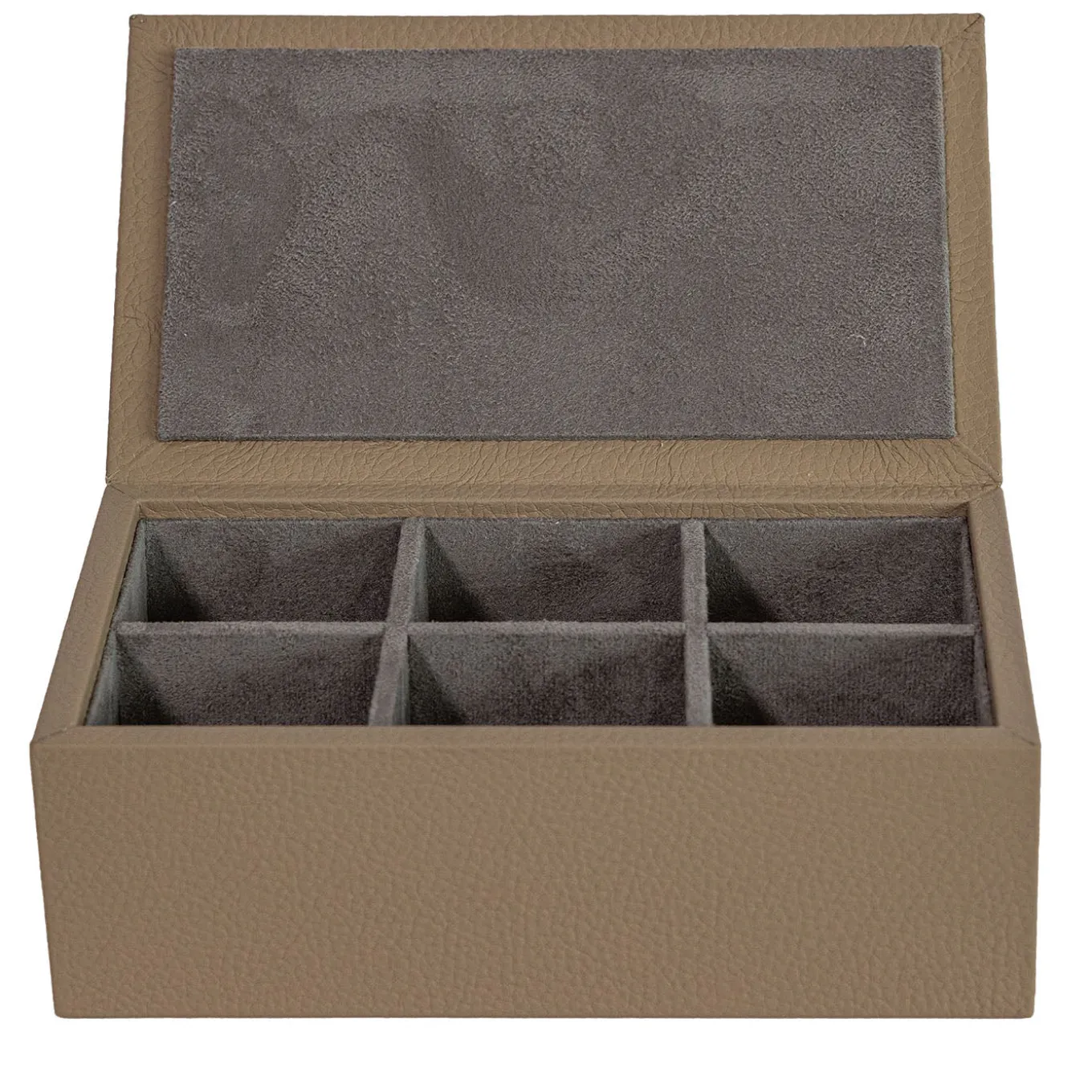 Beige Wood & Leather Tea Box