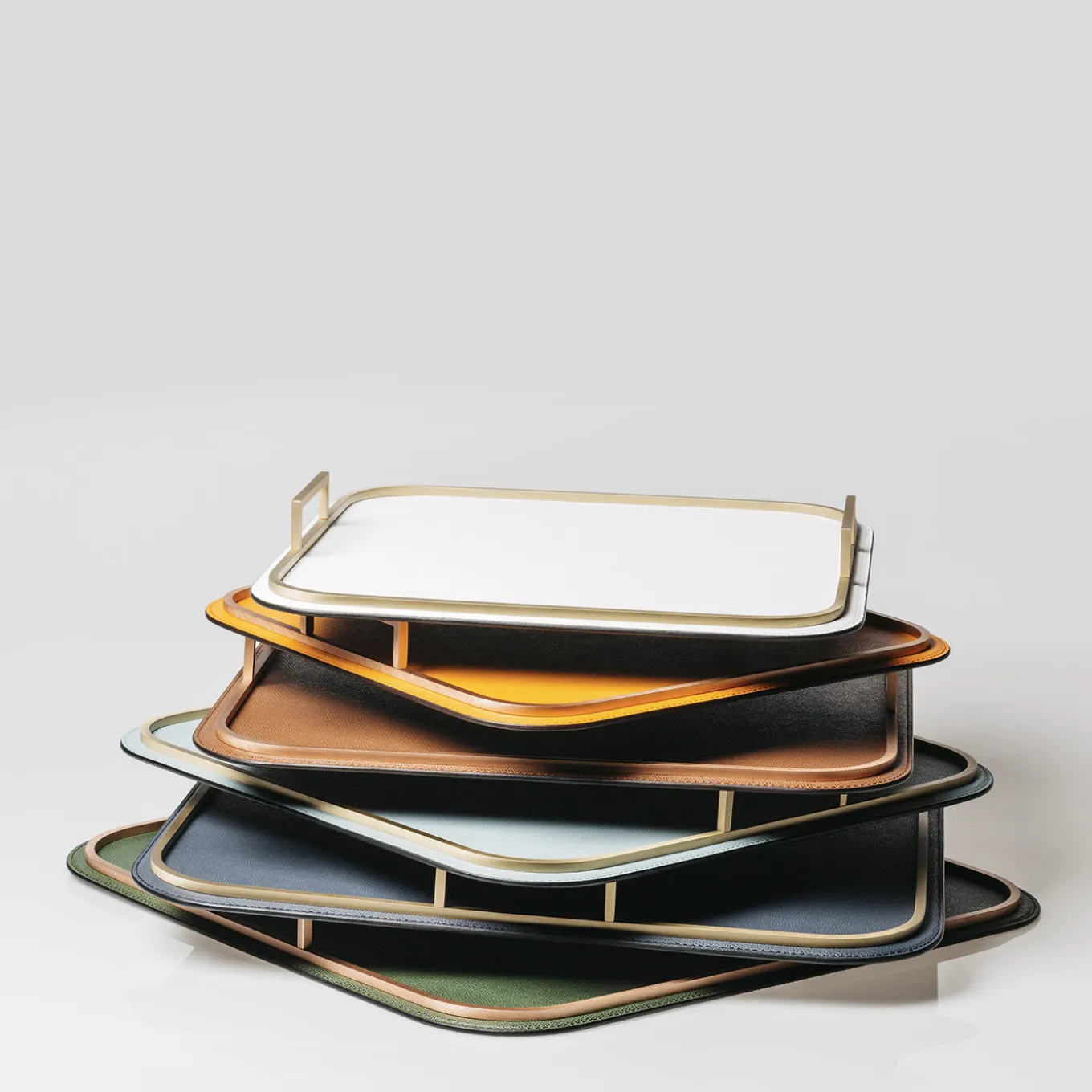 Bellini Large Square Tray in Brass