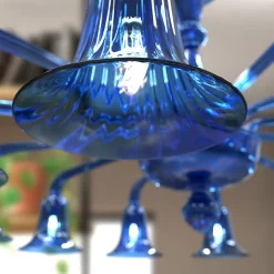 BERNINI 12-light Blue Murano Glass Chandelier
