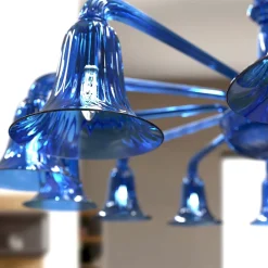 BERNINI 12-light Blue Murano Glass Chandelier
