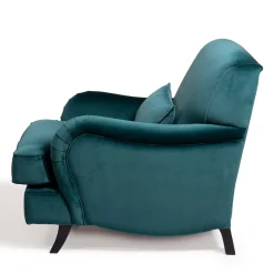 Bernini teal blue velvet classic armchair