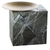 Between Nature 40 Square Green Marble Side Table by Stormostudio