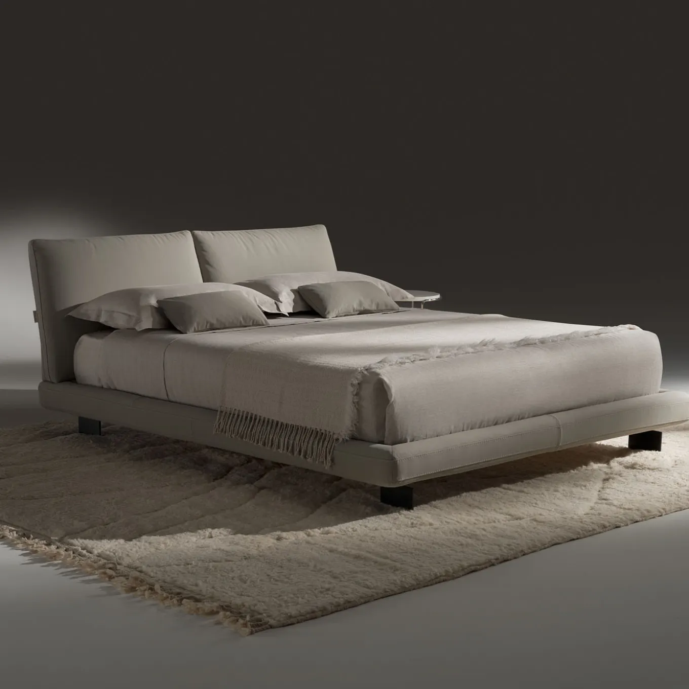 Beverly Beige Leather Bed