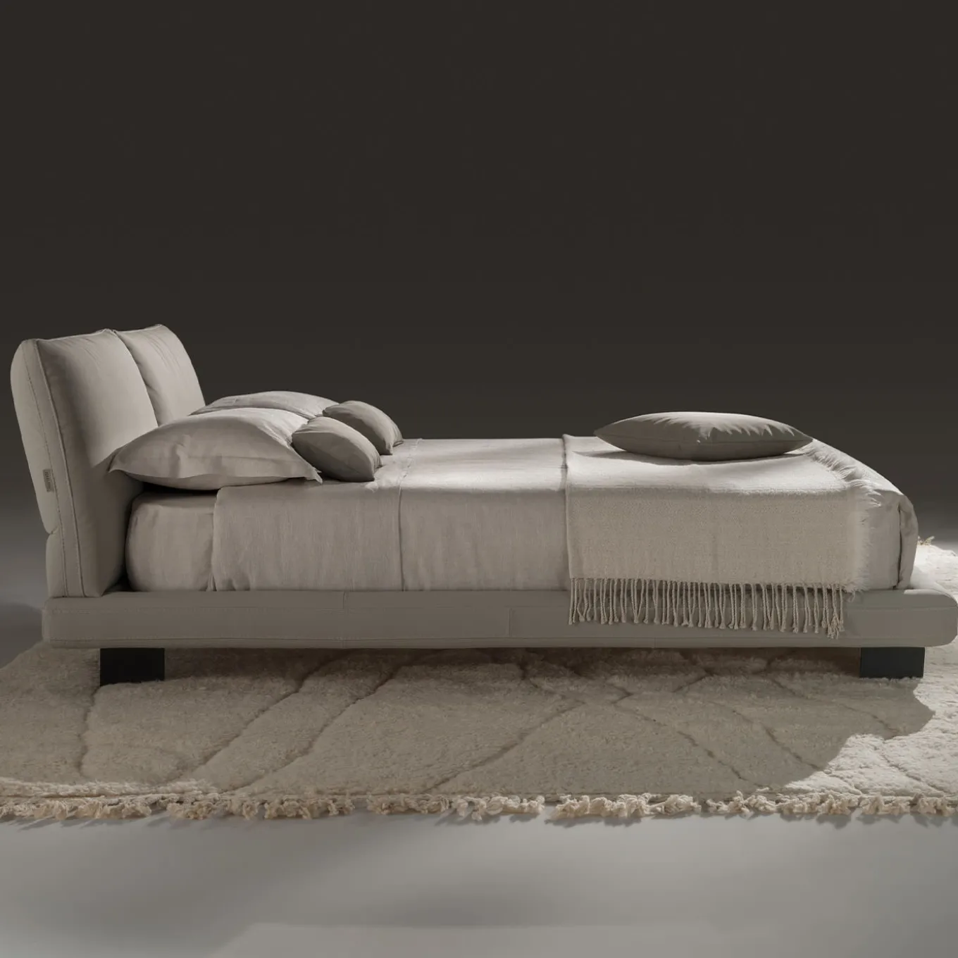 Beverly Beige Leather Bed