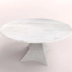 Bianca Round Travertine Table