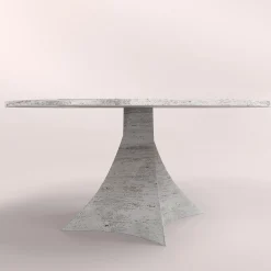Bianca Round Travertine Table