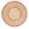 Bicolor Wood Straw Charger Plate in Geranium Pink