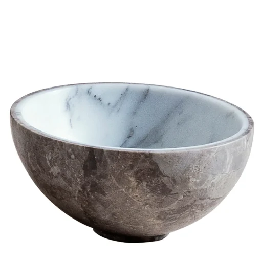 Bicolore Round Marble Bowl