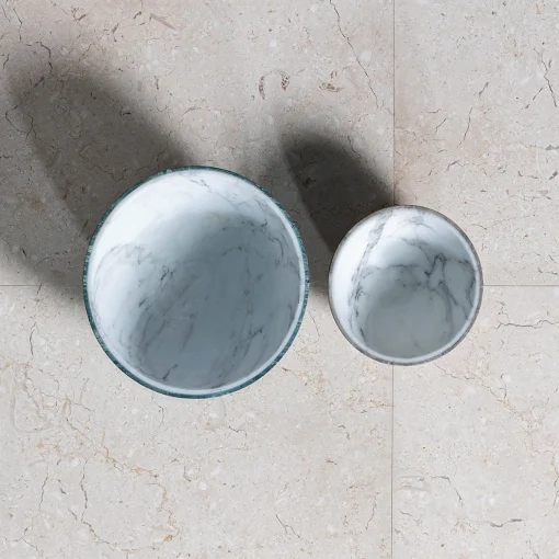 Bicolore Round Marble Bowl