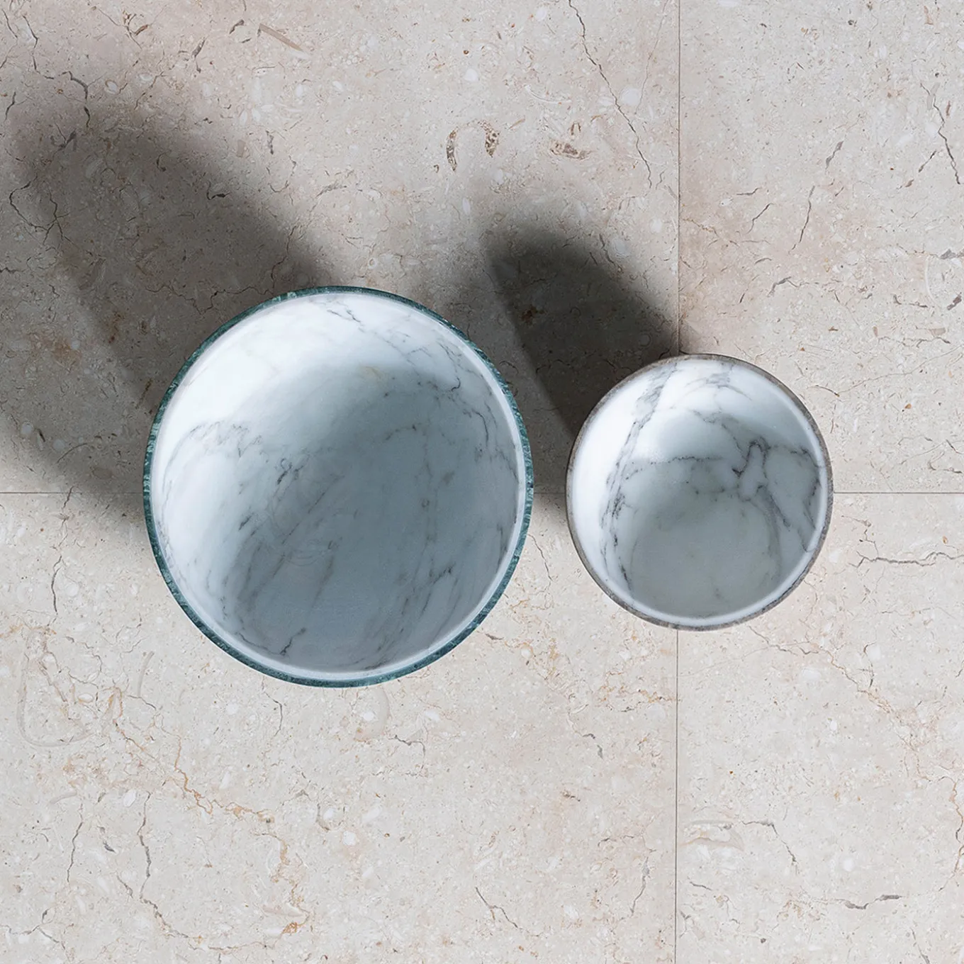 Bicolore Round Marble Bowl