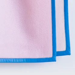 Biella Blue Leather and Pink Blanket