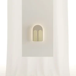 Bifora Beige Lecce Limestone & Brushed Brass Wall Lamp by Apospersano