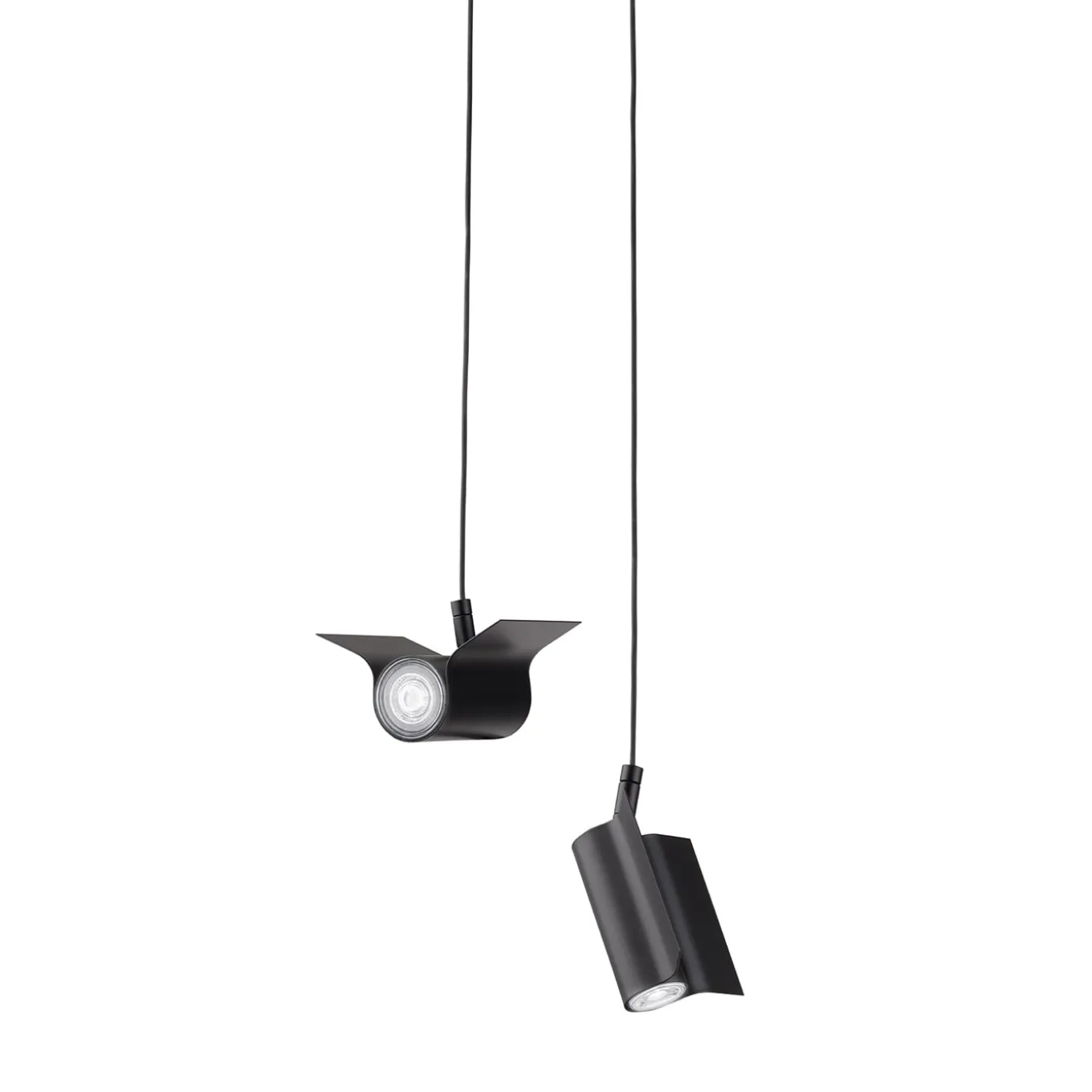 Big & Small Matt Black Rondine Pendants