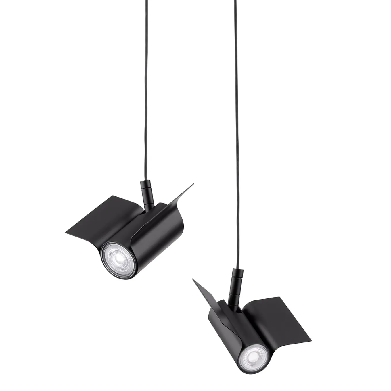 Big & Small Matt Black Rondine Pendants