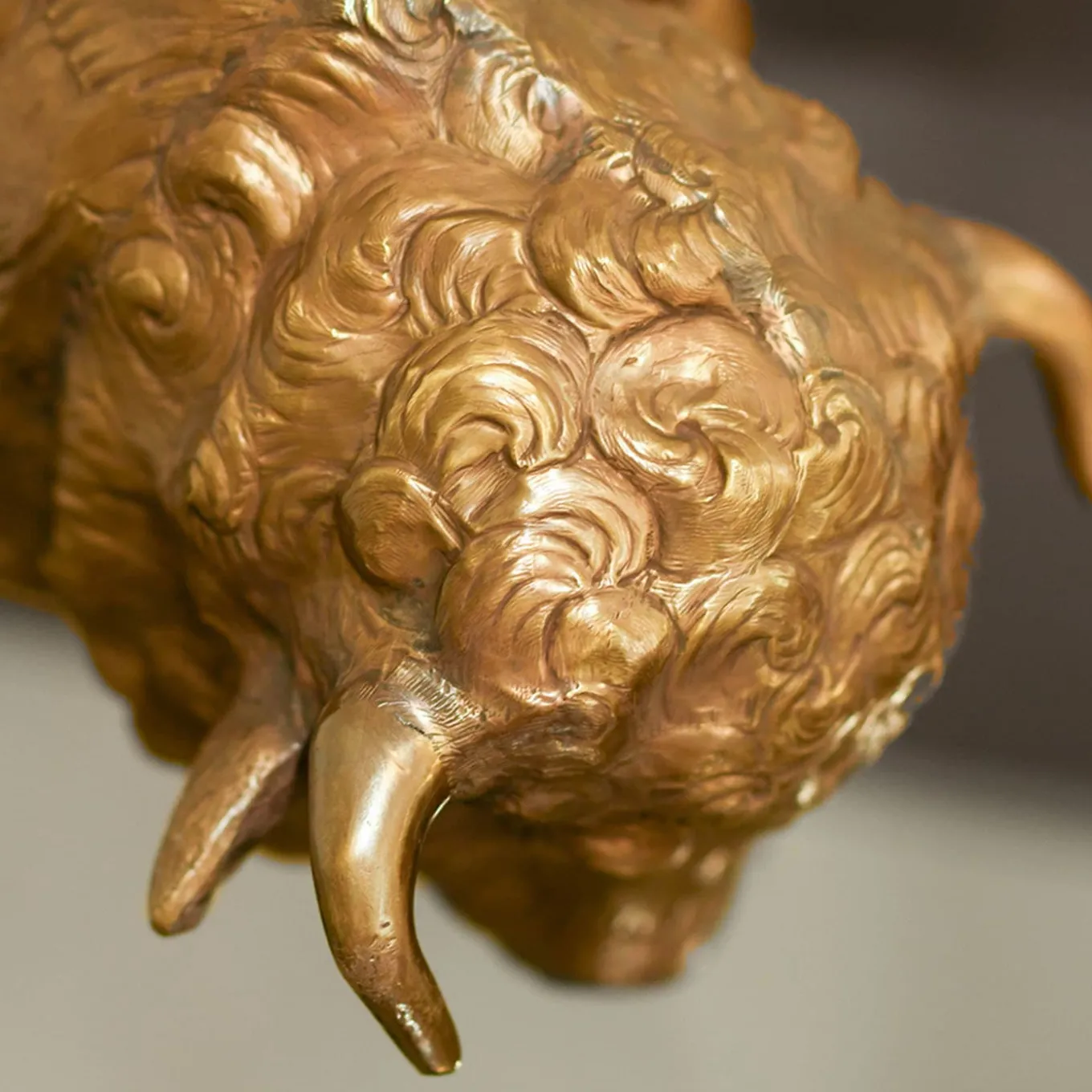 Big Bison Brass Sculpture