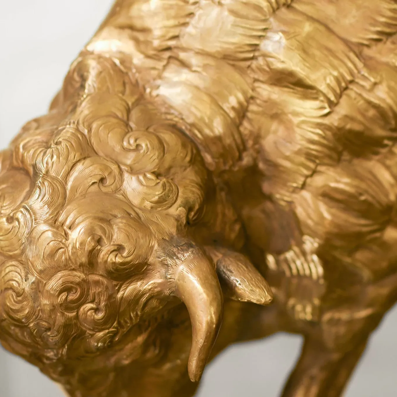 Big Bison Brass Sculpture