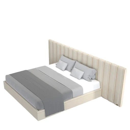 Big Flare Bed with Velvet Headboard