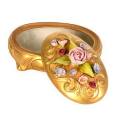 BIG OVAL JEWEL BOX - GOLD