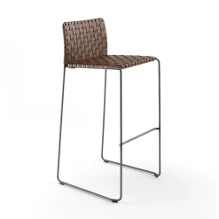 Bizzy Brown Woven Bar Stool