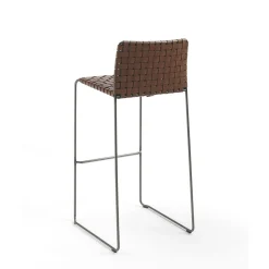 Bizzy Brown Woven Bar Stool