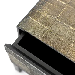 Black & Gold Wood Nightstand