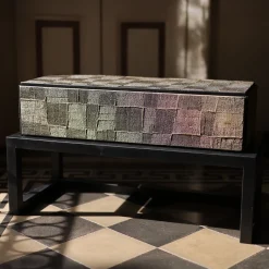 Black & Gold Wood Nightstand