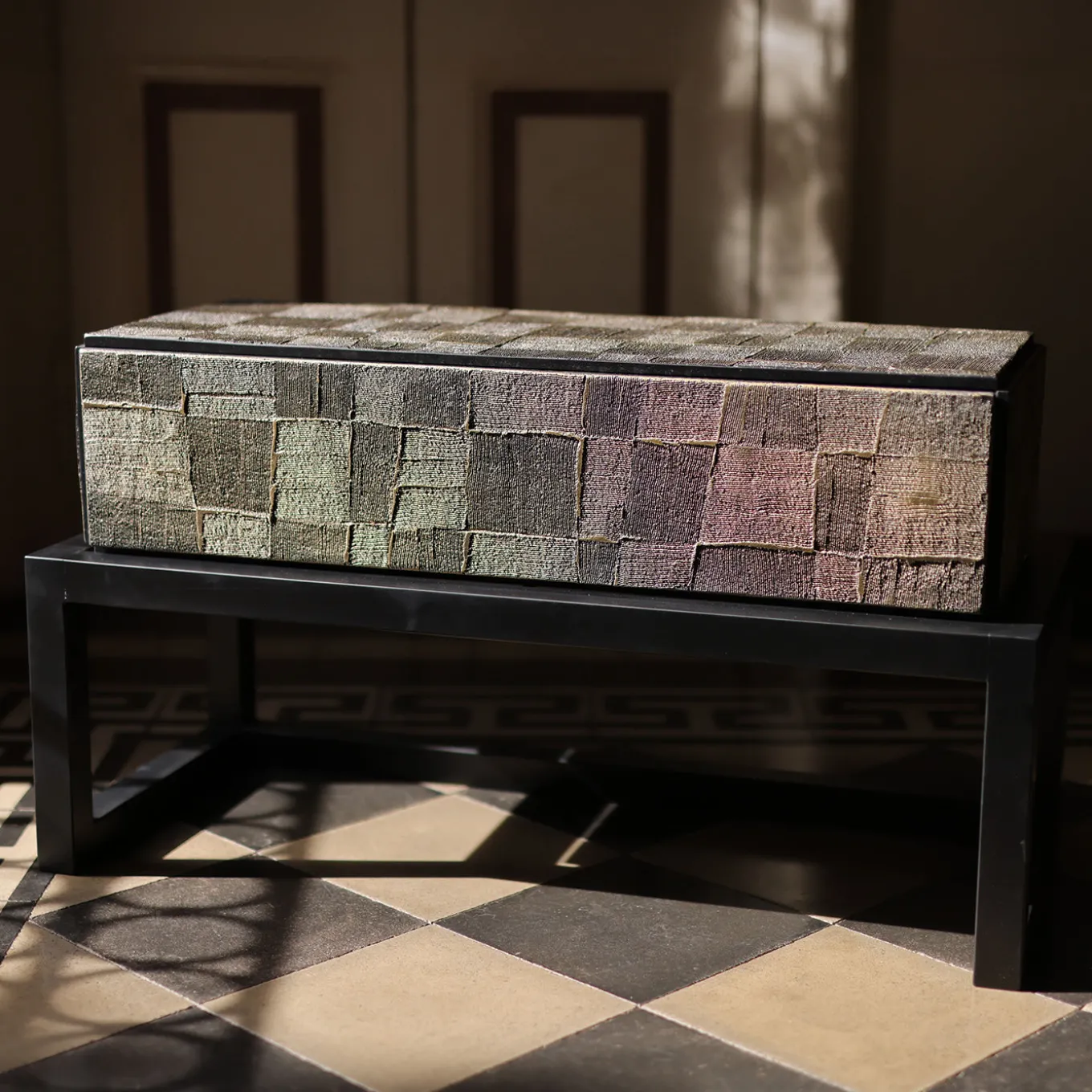 Black & Gold Wood Nightstand