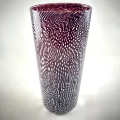 Black & White Filigree Murrine Tall Vase