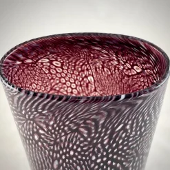 Black & White Filigree Murrine Tall Vase