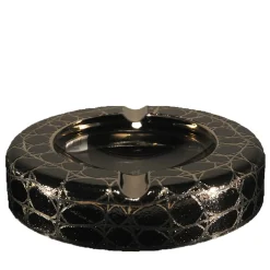 Black Crocodile Glass Ashtray