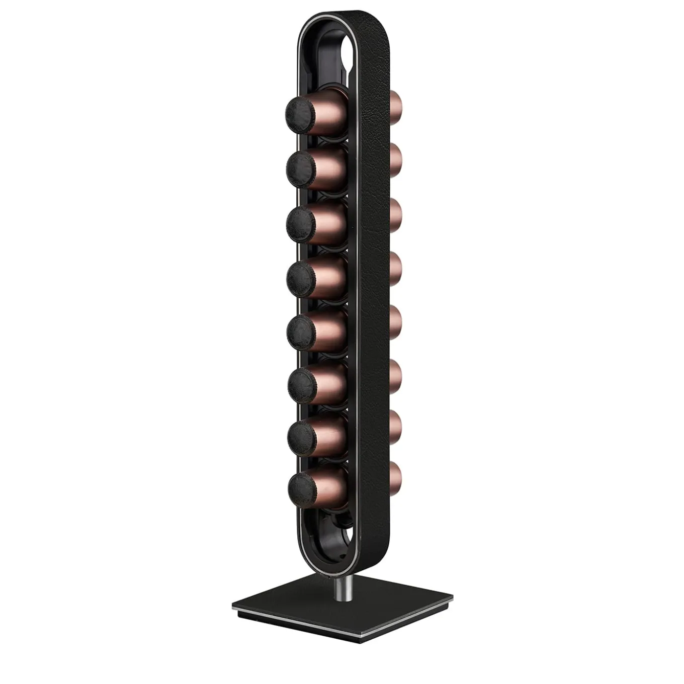 Black Leather Capsul Holder