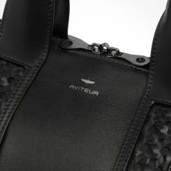 Black Leather Duffle Bag