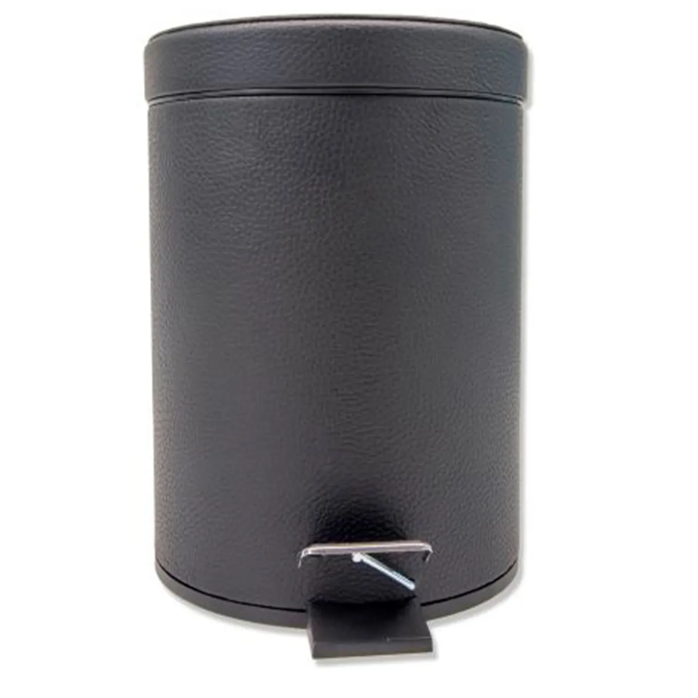 Black Leather Pedal Bin