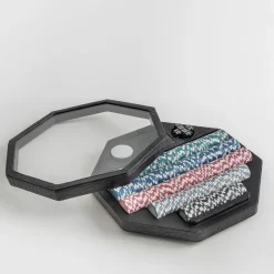 Black Leather Poker Game Set