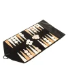 Black Leather Travel Backgammon Set