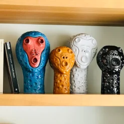 Black Monkey Head Sculpture
