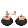 Black Nickel And Copper Plated Brass Pepper Mill And Salt Shaker