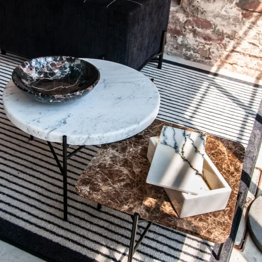 Black Portoro Marble Fruit Bowl