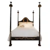 Black Roma Queen Size Bed with Laurel Crown