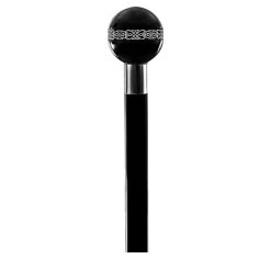 Black Sphere Walking Stick