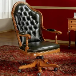 Black Tall Leather Armchair