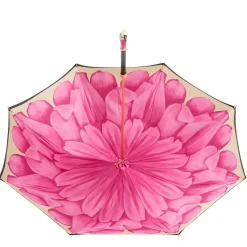 Black Umbrella with Flamingo Handle