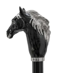 Black Umbrella with Horse Handle